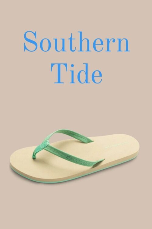 Southern Tide Starboard Green Leather Flipjacks – venta final no devolucion.