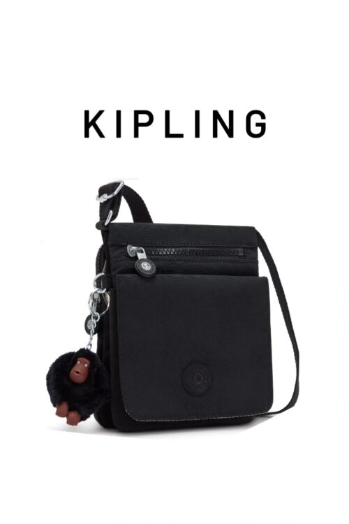 Kipling Black Tonal Crossbody – venta final no devolucion.
