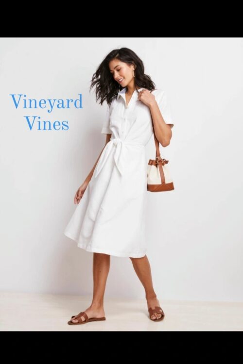 Vineyard Vines Tie-Front Linen – venta final no devolucion.